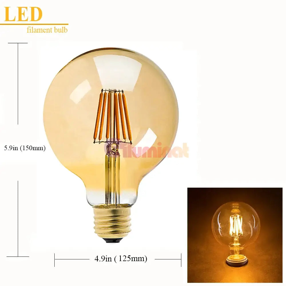 Bec Led E27 Vintage G125 8W Bulb