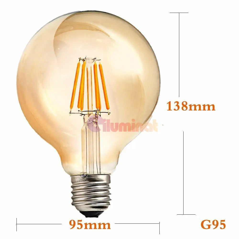 Bec Led E27 Vintage G95 6W Bulb