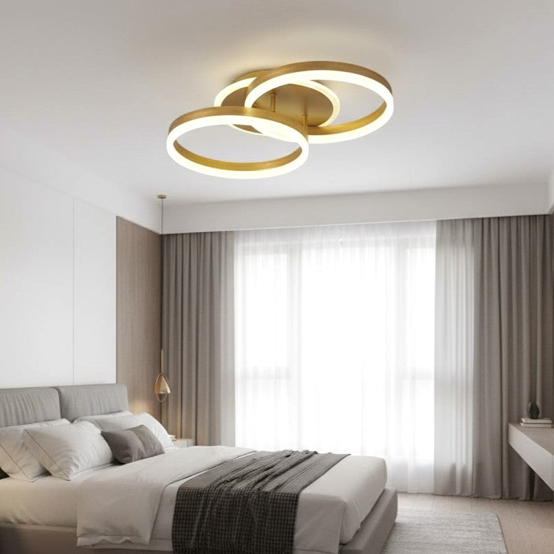 Lustra LED Beauty Gold 1 + 1 Circle Echivalent 400W Telecomanda AURIE / CIRCLE DESIGN Lighting Fixtures