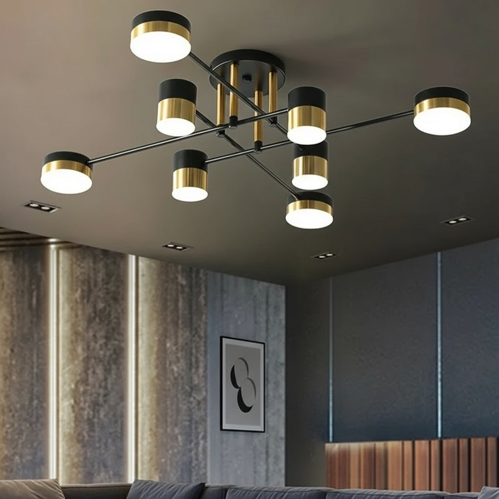 Lustra LED Nordic Style Darko Grande Echivalent 600W Telecomanda MINIMALIST DESIGN / NEGRU + AURIU led ceiling light