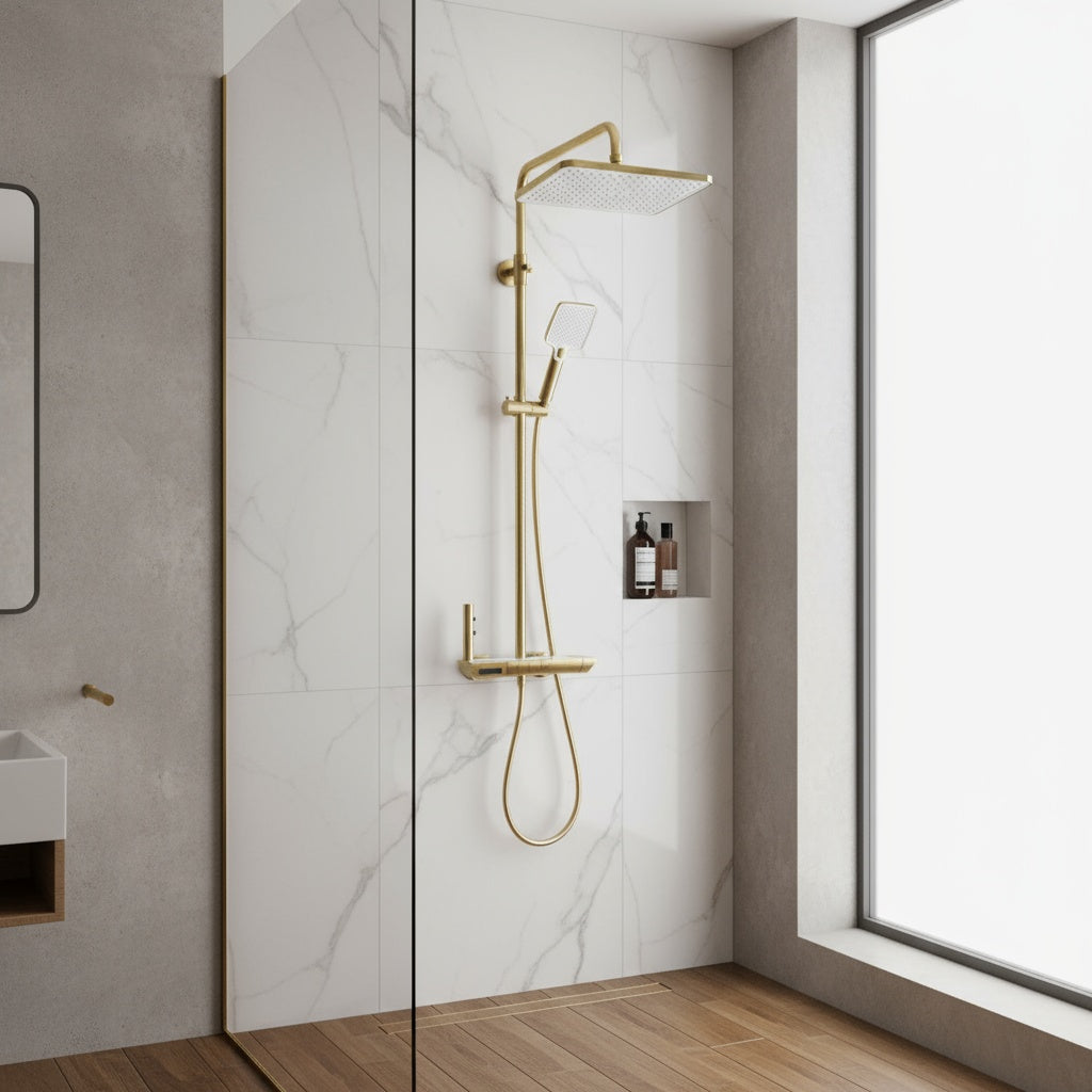 Coloana de Dus Premium Auriu Mat Comenzi Piano