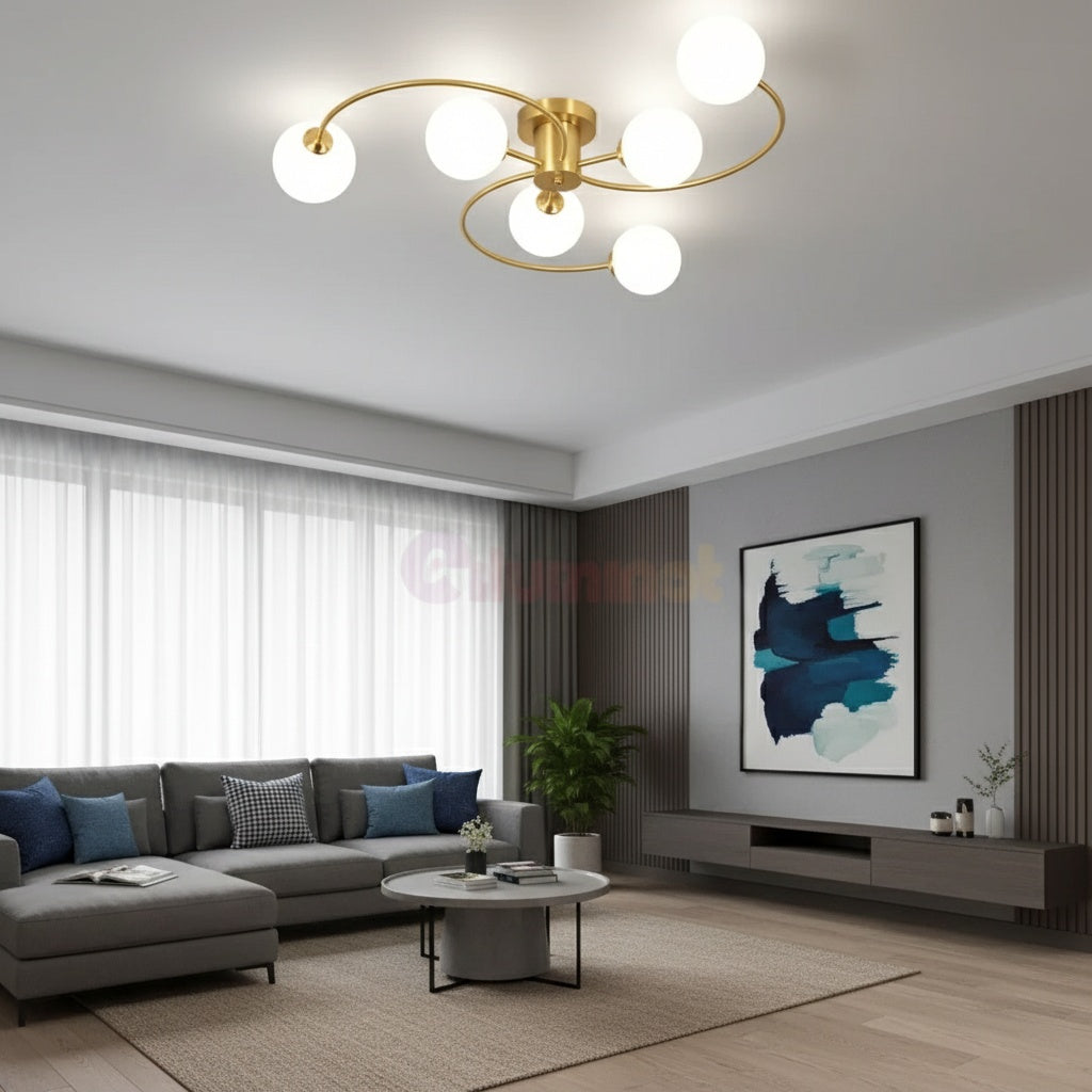 Lustra Abajur MAT Golden Half Galaxy AURIE / ABAJUR Chandeliers