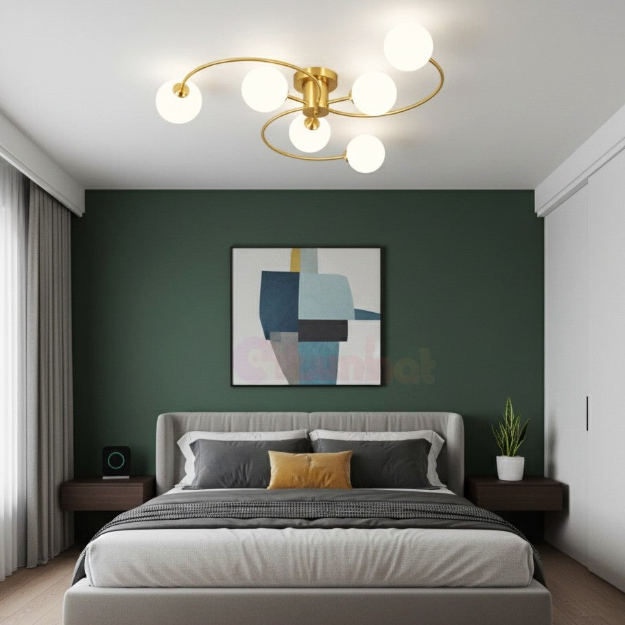 Lustra Abajur MAT Golden Half Galaxy AURIE / ABAJUR Chandeliers