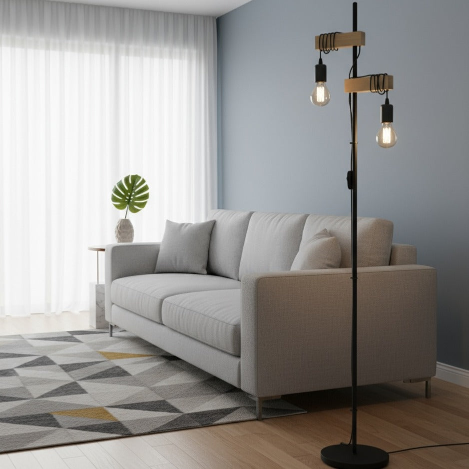 Lampadar TOWNSHEND Black & Brown 167CM Eglo