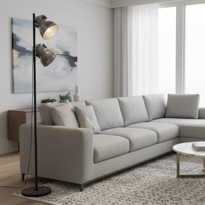 Lampadar Vintage BARNSTAPLE Black & Brown 158CM Eglo