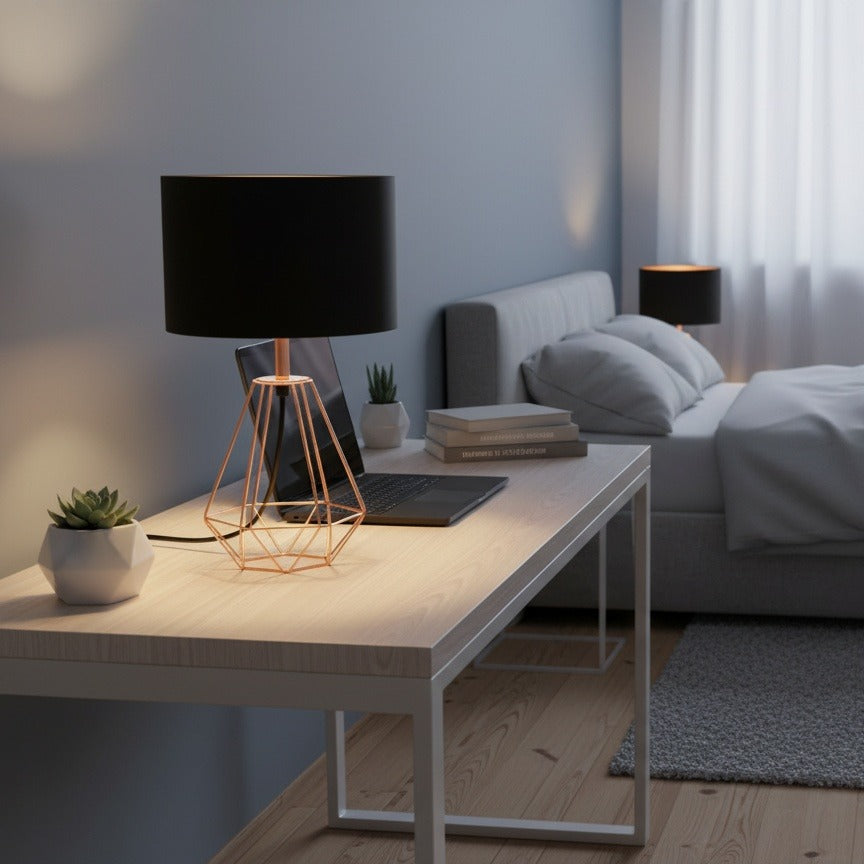 Veioza Decorativa CARLTON 2 Black & Gold 30.5CM VEIOZA DECORATIVA desk lamp