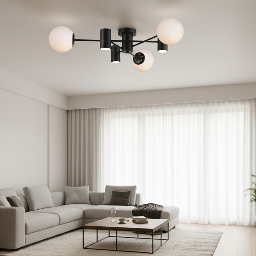 Lustra SEDA Abajur MAT cu 3 Spoturi Black