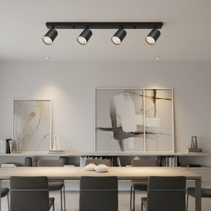 Lustra Neagra Liniara cu 4 Spoturi Reglabile 4xGU10 Lighting Fixtures