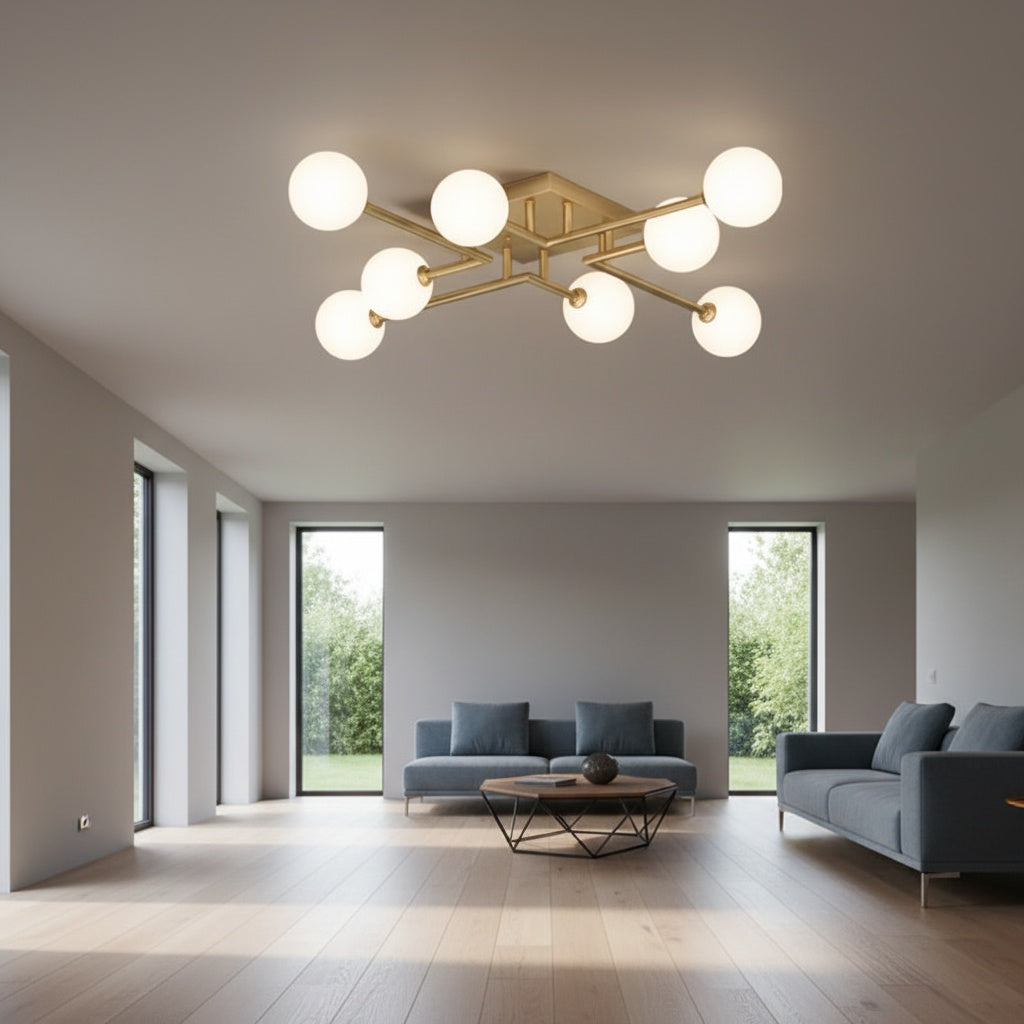 Lustra Maxi STREVA Gold Abajur MAT 8xE27 Chandeliers