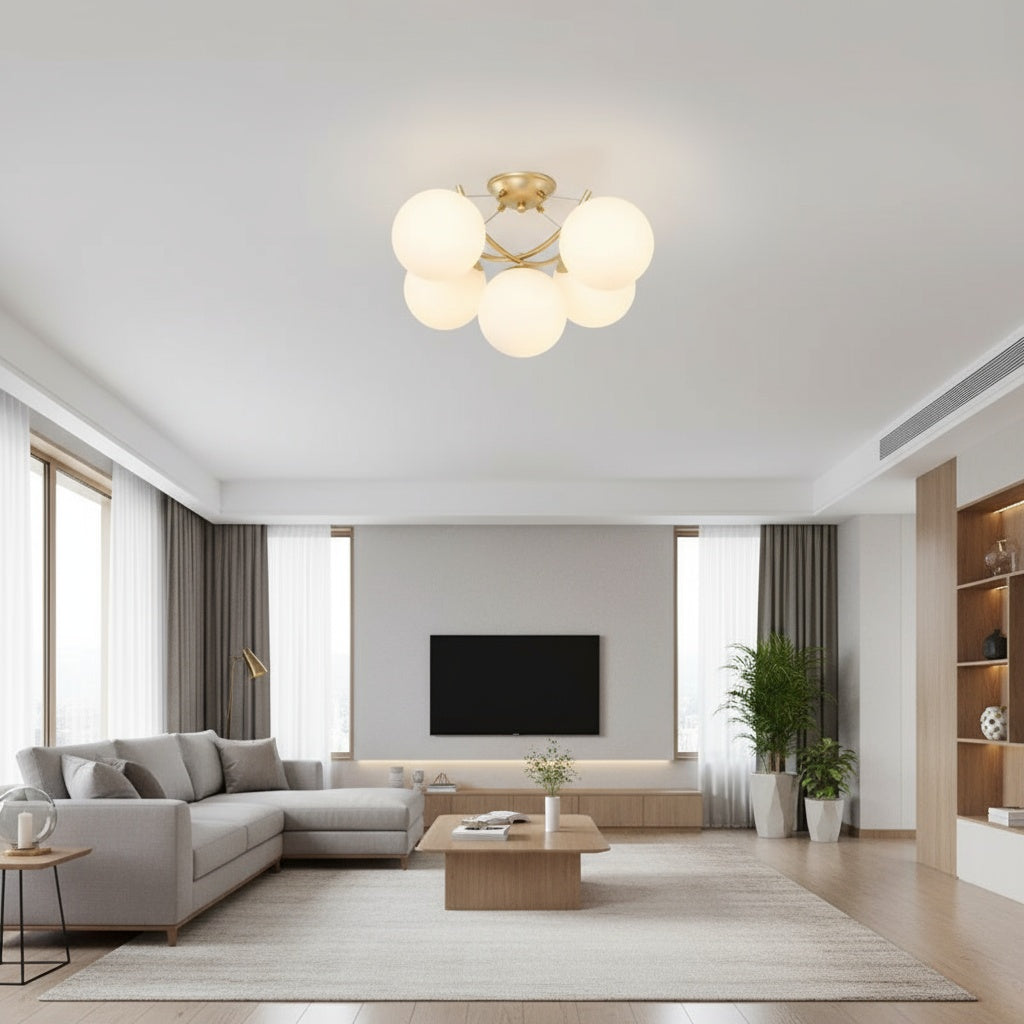 Lustra SERVA Gold Abajur Mat 5xE27 Chandeliers