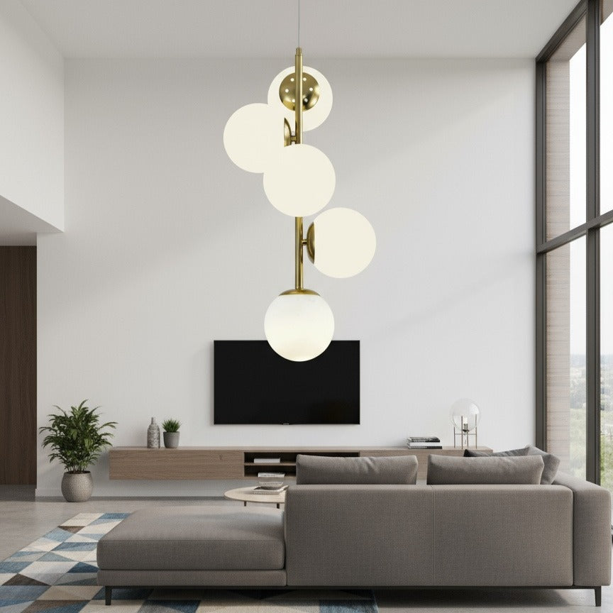 Pendul DIONIS Gold Abajur Mat 5xE27 Chandeliers