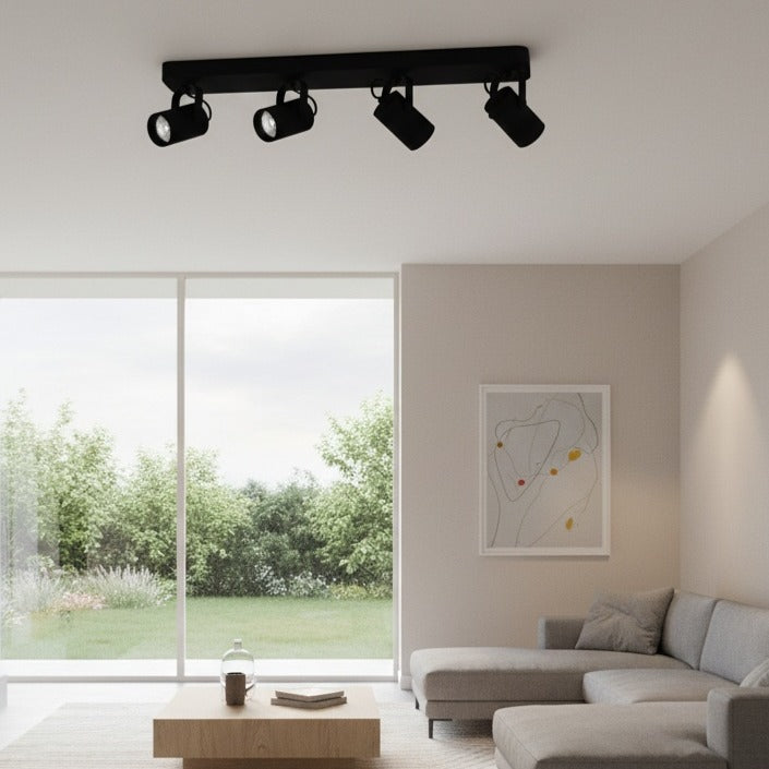 Lustra Cu 4 Spoturi Reglabile Black SOREGO EGLO NEAGRA Lighting Fixtures