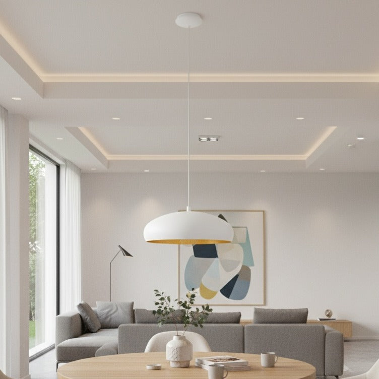 Pendul Vintage MOGANO 1 White & Gold 110CM Eglo ALBA / VINTAGE SI RETRO DESIGN Lighting Fixtures