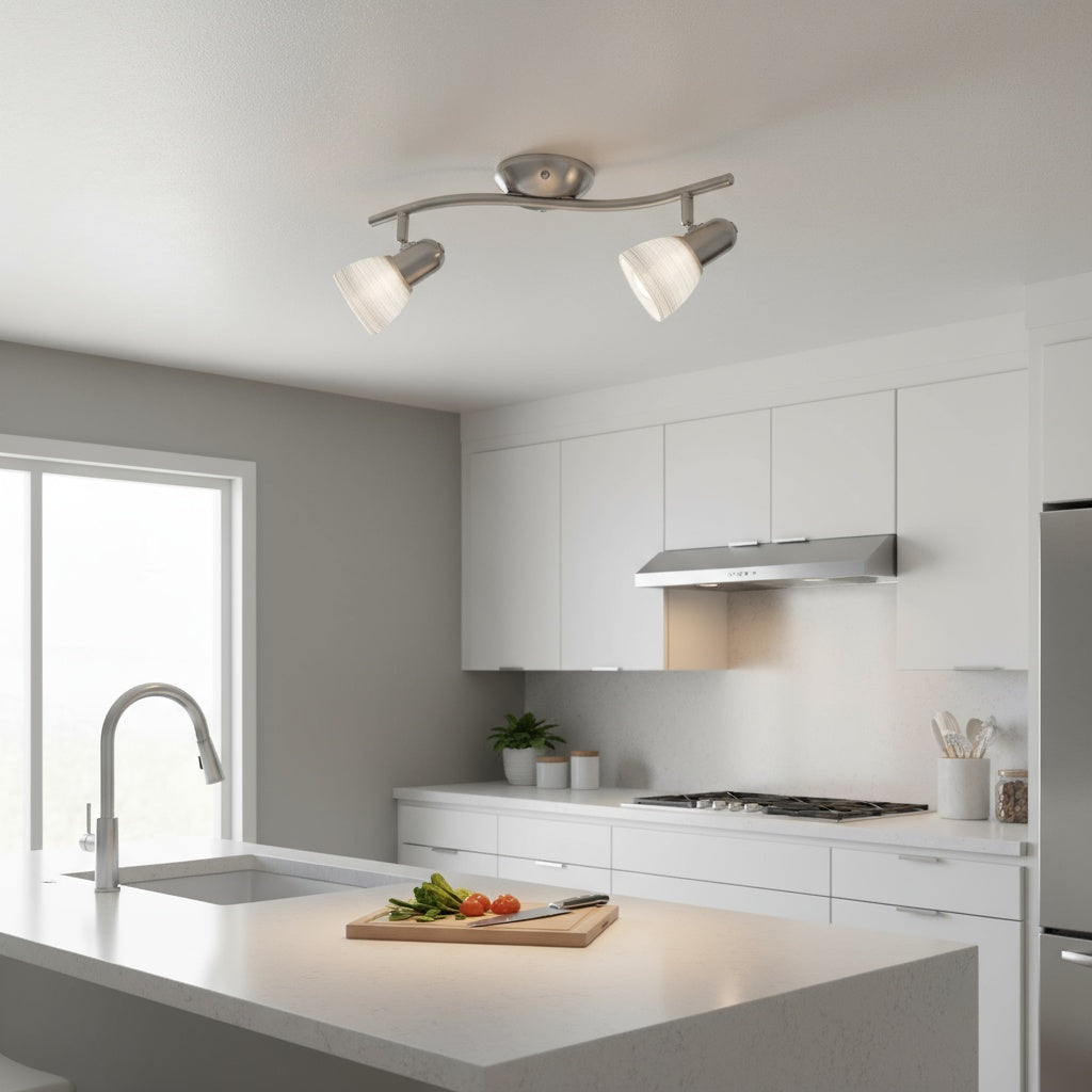 Lustra cu 2 Spoturi Reglabile DAKAR 1 Silver & White Chandeliers