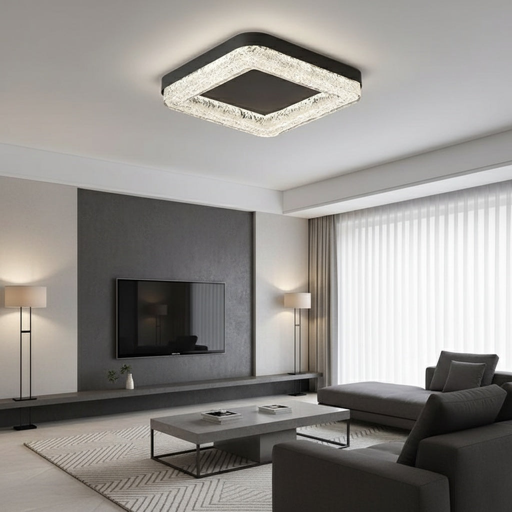 Lustra LED MESA Square Echivalent 300W Telecomanda NEAGRA / SQUARE DESIGN Lighting Fixtures