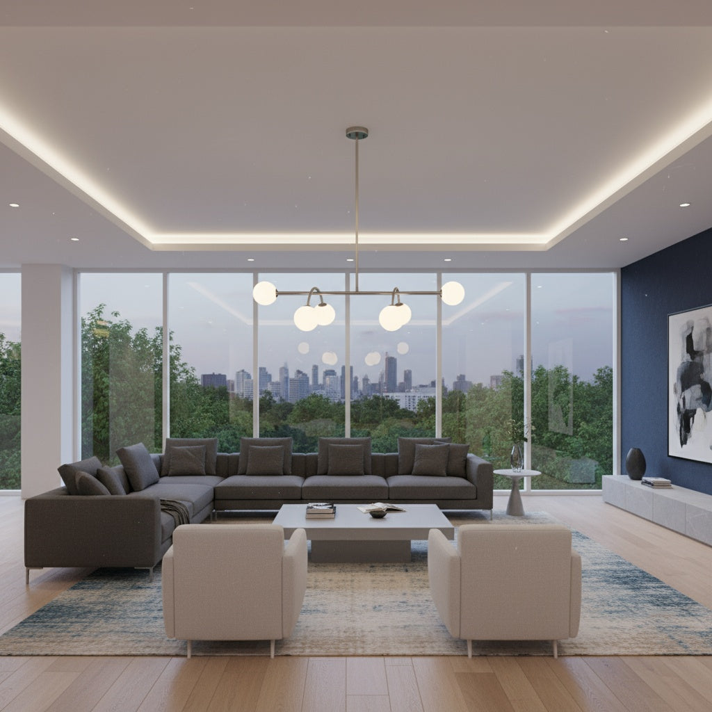 Lustra BESO Silver Abajur MAT 6XE27 Chandeliers