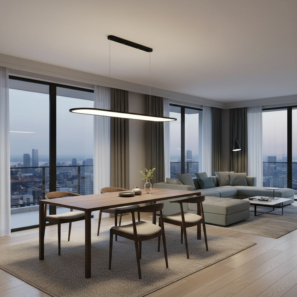 Lustra LED SURF Suspendata Black Echivalent 300W Lighting Fixtures