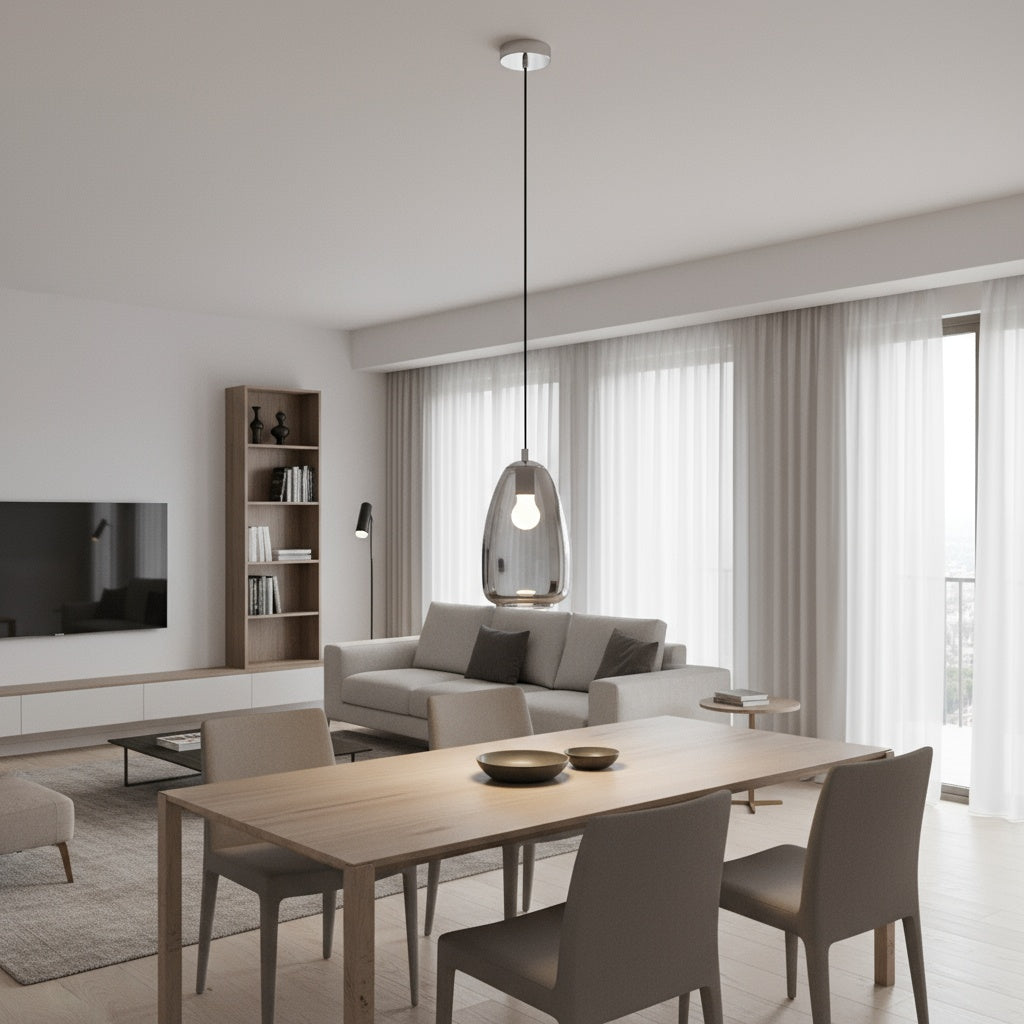 Pendul ALOBRASE Silver & Black 1xE27 Eglo Ø20CM