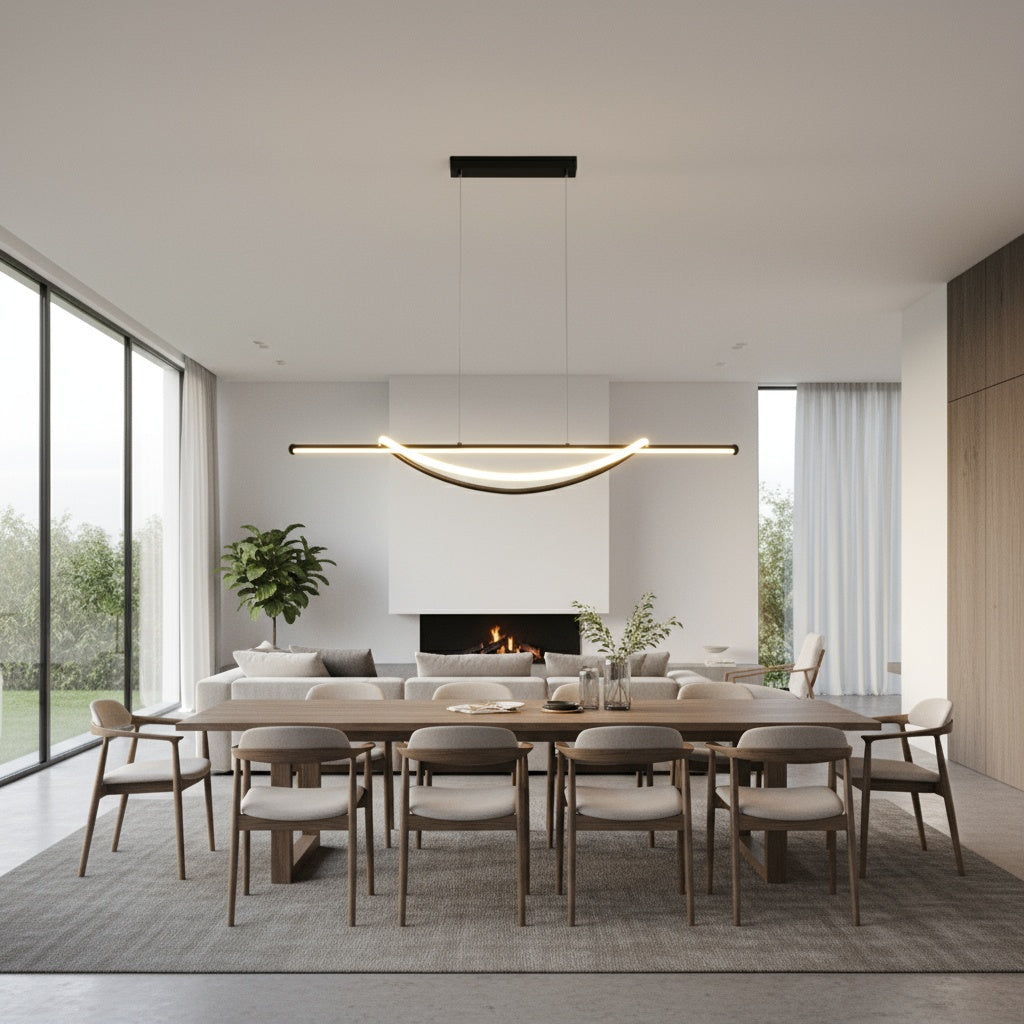 Lustra LED SIMA Suspendata Black Echivalent 500W Telecomanda Lighting Fixtures