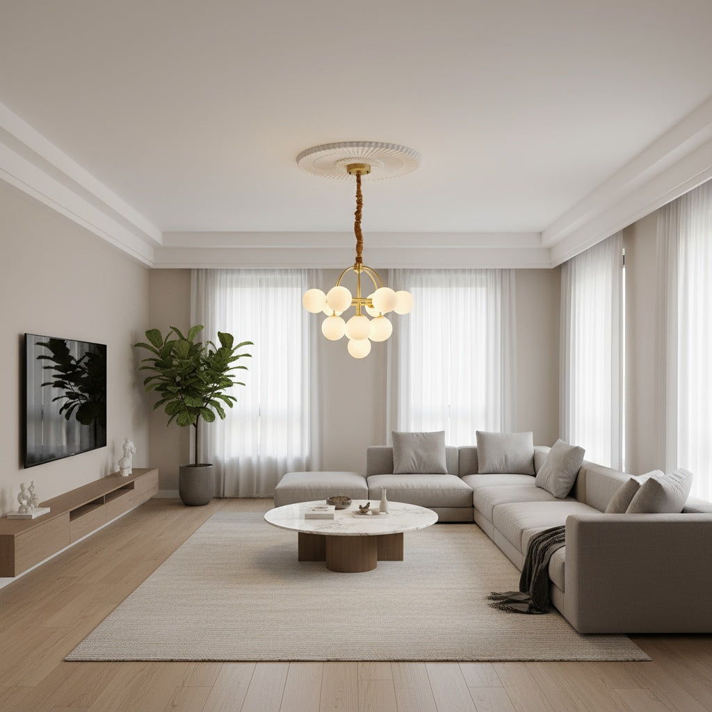 Lustra CAGE Gold Abajur Mat 13xE27 Chandeliers