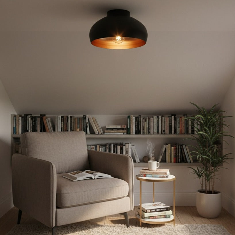 Lustra MOGANO 2 Black & Gold Eglo 28CM Lighting Fixtures