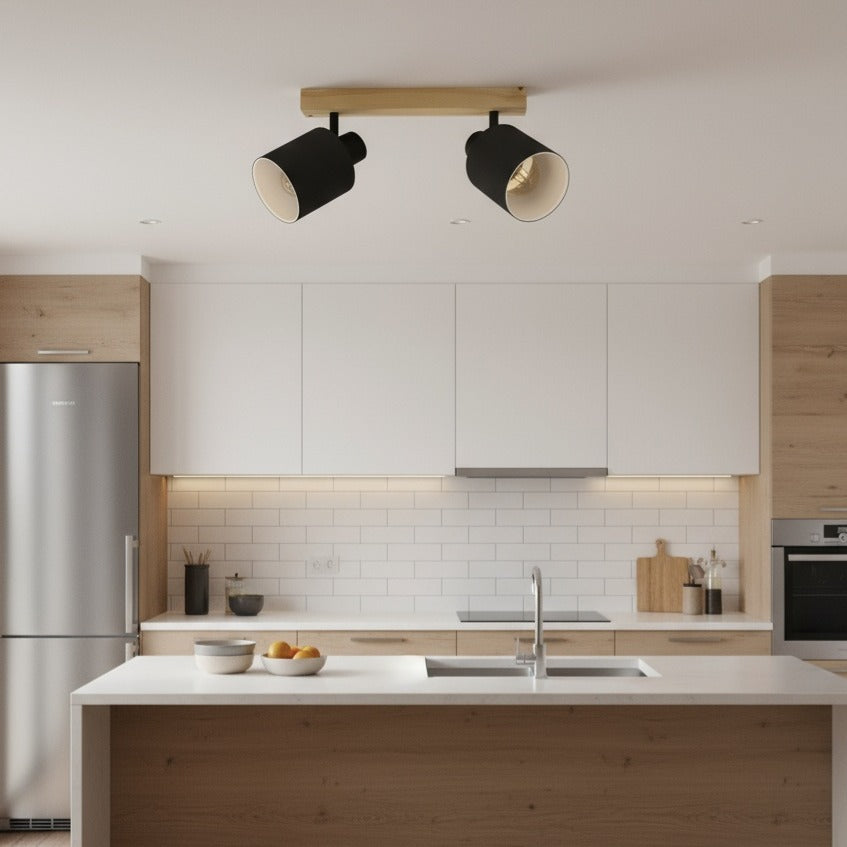 Lustra cu 2 Spoturi BATALLAS Black & Brown Chandeliers