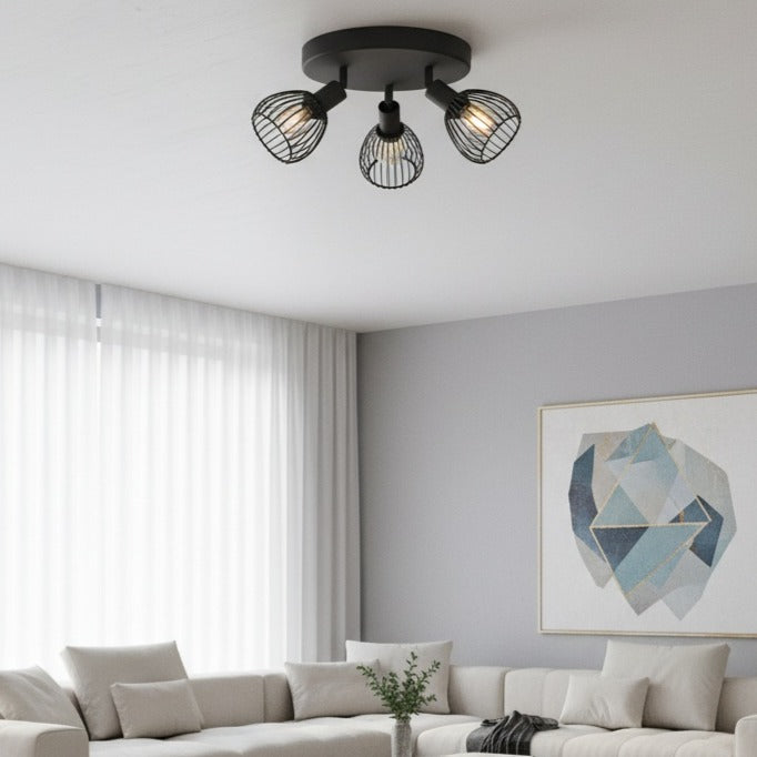 Lustra Cu 3 Spoturi Reglabile Black SONNINO 25CM Lighting Fixtures