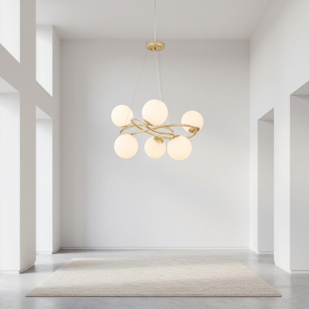 Lustra Suspendata Mini VELURA Gold Abajur Mat Chandeliers