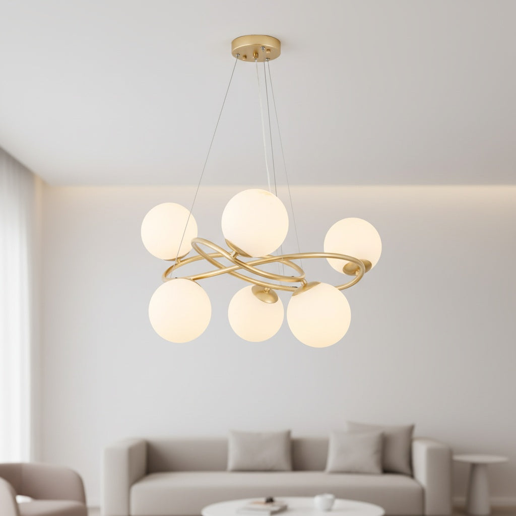 Lustra Suspendata Mini VELURA Gold Abajur Mat Chandeliers