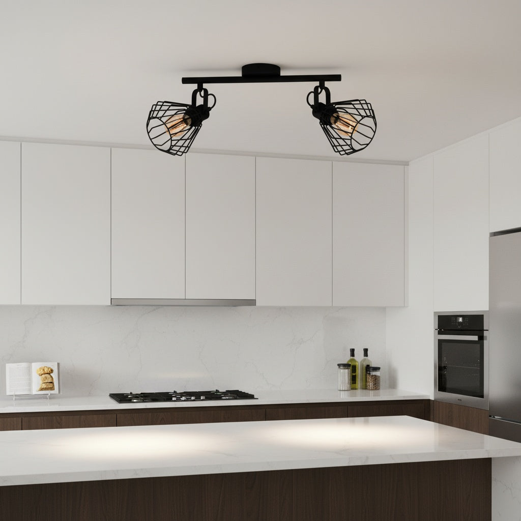 Lustra cu 2 Spoturi Reglabile TABILLANO Black Eglo