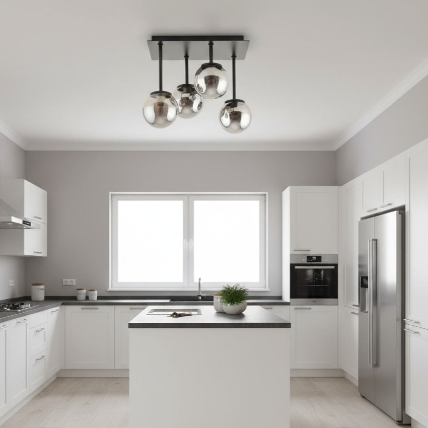 Lustra Abajur Fumuriu Black Rivendell 4xE27