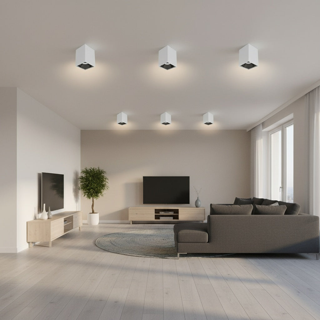 Spot Aplicat Patrat Alb & Negru Dulie GU10 L80xH117mm led ceiling light