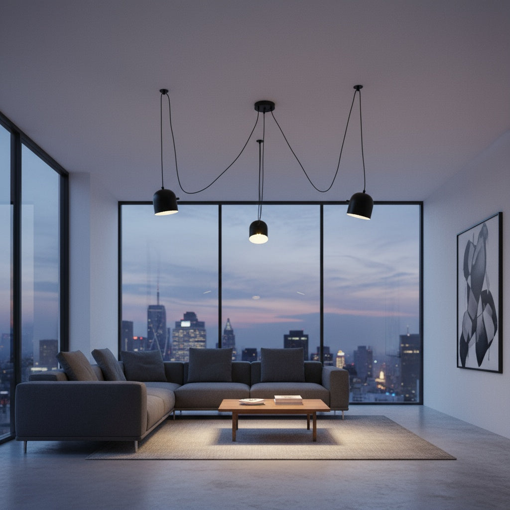 Lustra Vintage SPIDER Black 3xE27