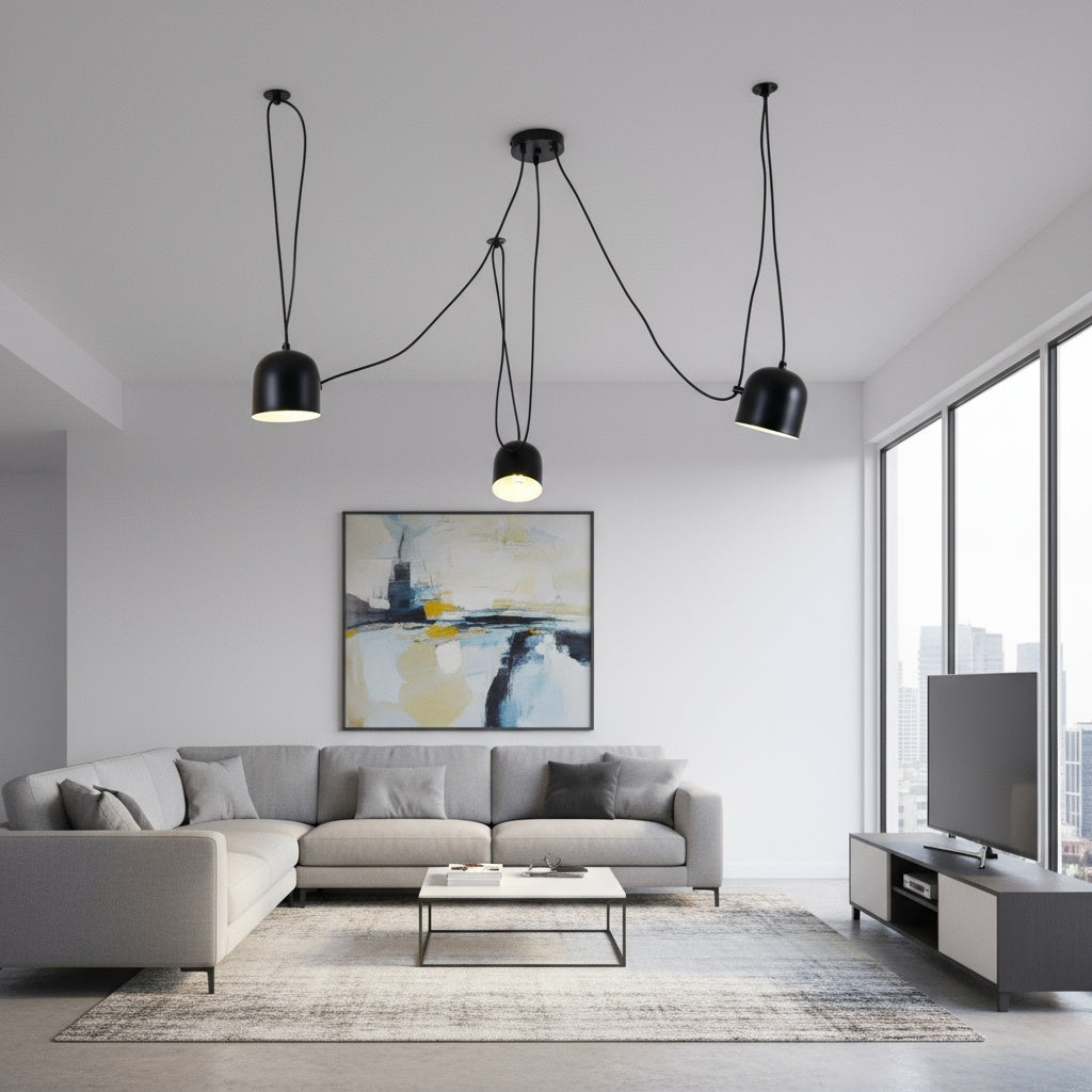 Lustra Vintage SPIDER Black 3xE27