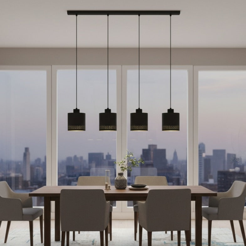 Lustra Suspendata ESTEPERRA Black & Gold 110CM NEAGRA / VINTAGE SI RETRO DESIGN / 110CM Chandeliers