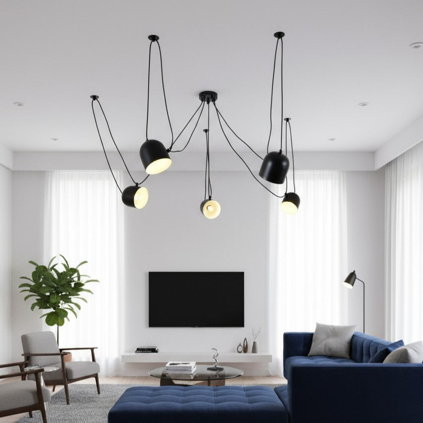 Lustra Moderna Custom Form Black Bowls 5xE27