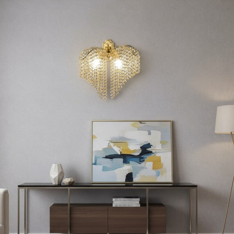 Aplica Cristal FREDA Gold 2xE14