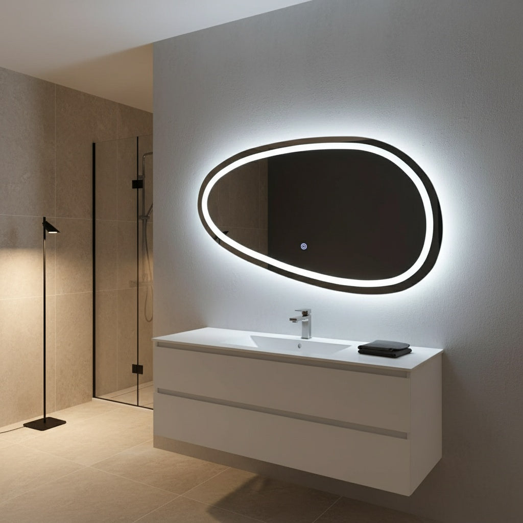 Oglinda LED Ovala 80x45cm Touch 3 Functii LED MIRROR