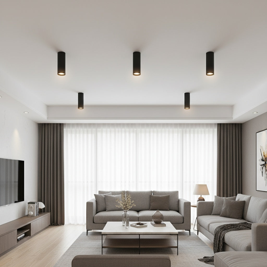 Spot Aplicat Rotund Negru Dulie GU10 Ø55x200mm led ceiling light