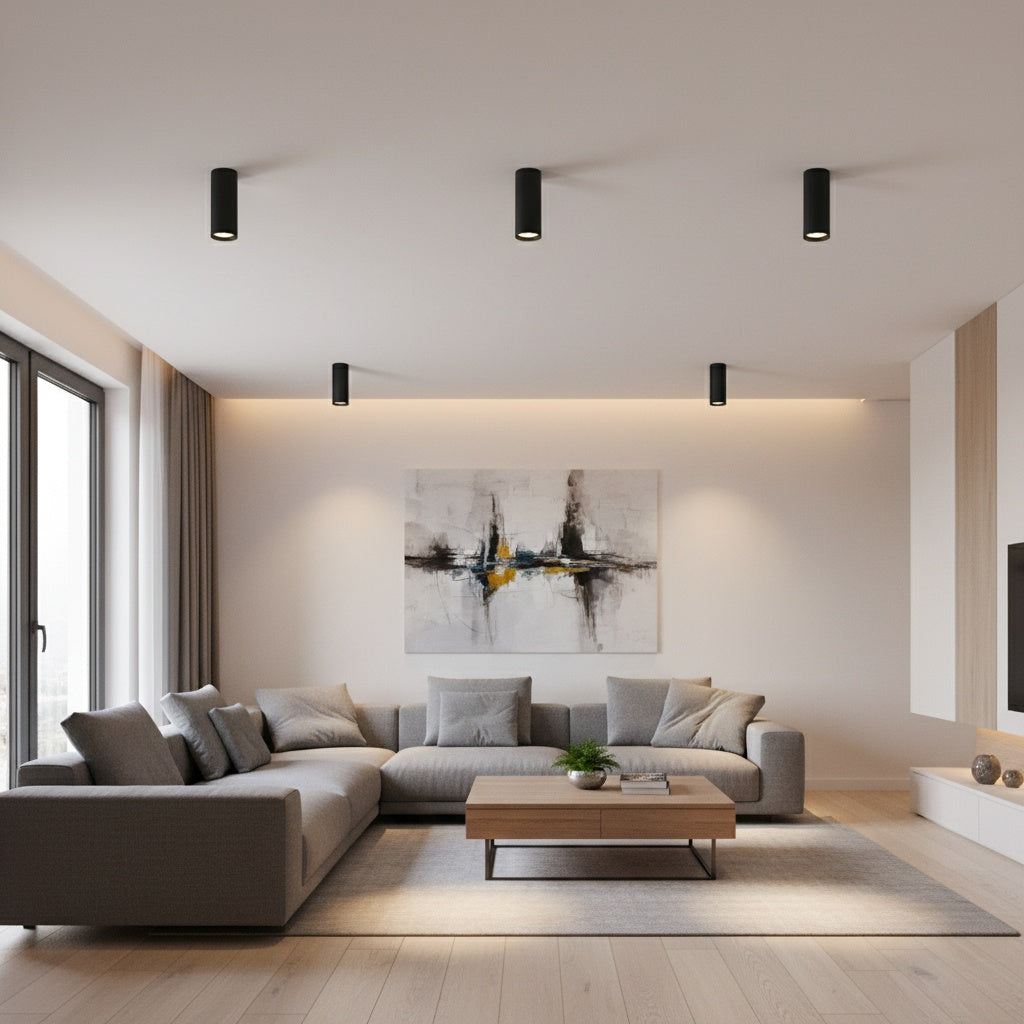 Spot Aplicat Rotund Negru Dulie GU10 Ø55x200mm led ceiling light