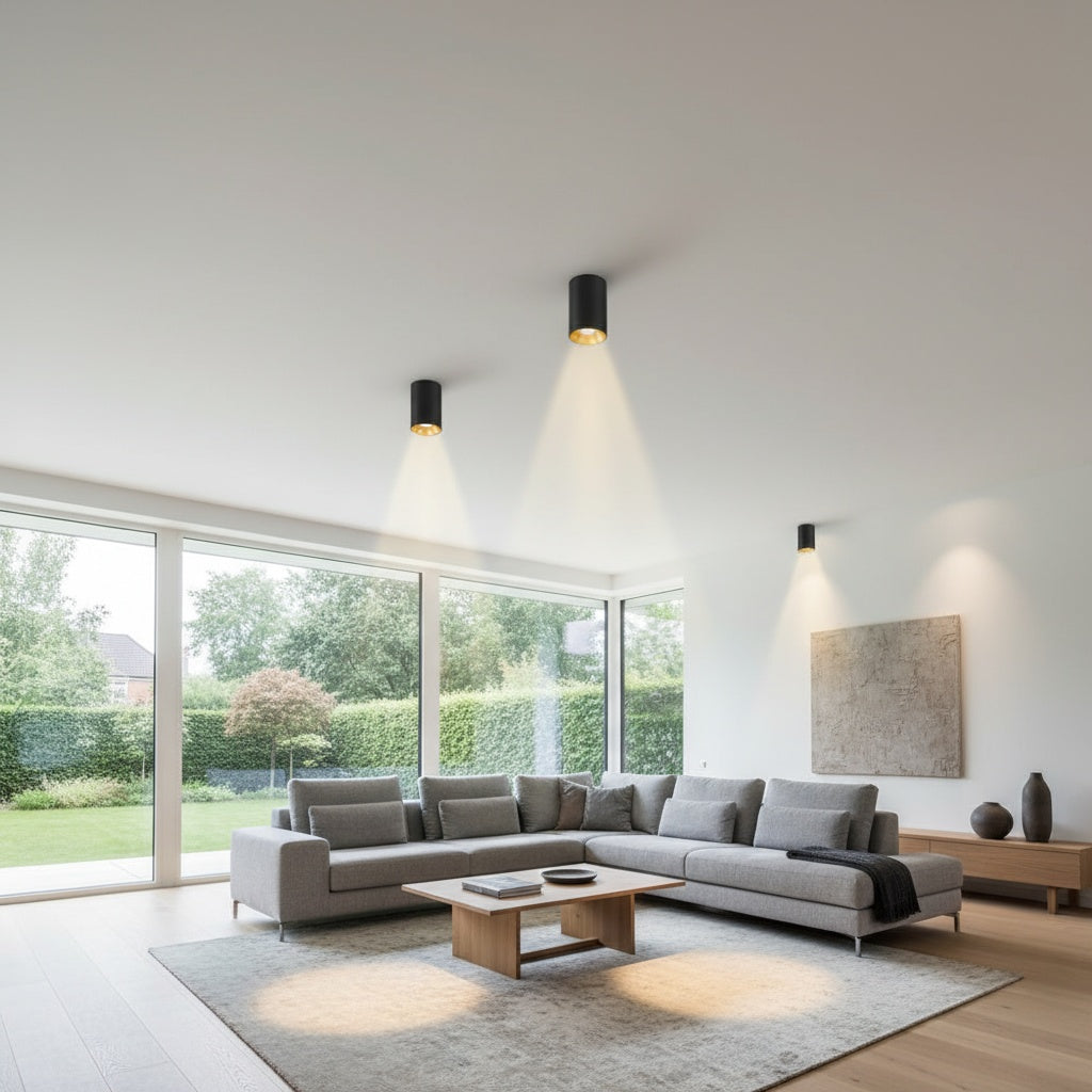 Spot Aplicat Rotund Negru & Auriu Dulie GU10 Ø80x117mm led ceiling light