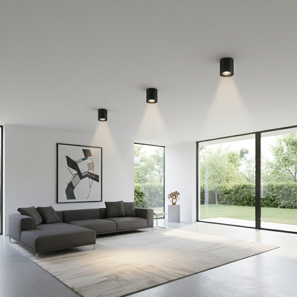 Spot Aplicat Rotund Fascicul Reglabil Negru Dulie GU10 Ø80x100mm led ceiling light