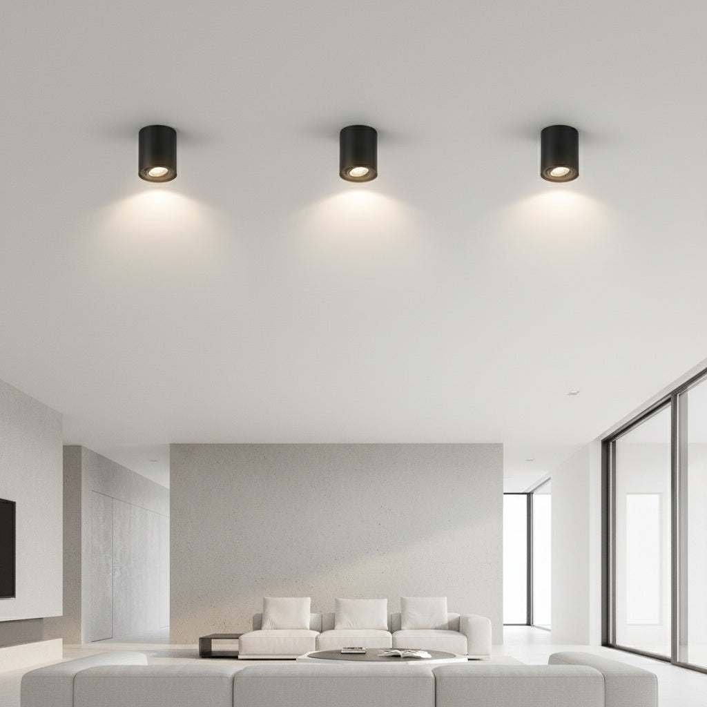 Spot Aplicat Rotund Fascicul Reglabil Negru Dulie GU10 Ø80x100mm led ceiling light