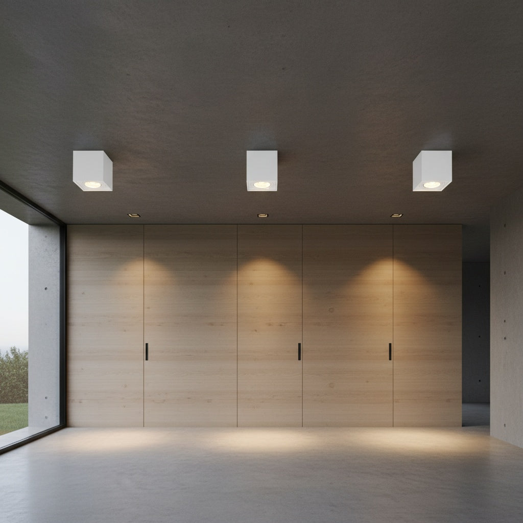 Spot Aplicat Patrat Fascicul Reglabil Alb Dulie GU10 L80xH100mm led ceiling light