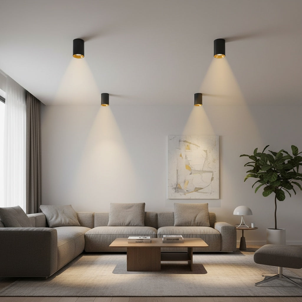 Spot Aplicat Rotund Negru & Auriu Dulie GU10 Ø80x117mm led ceiling light