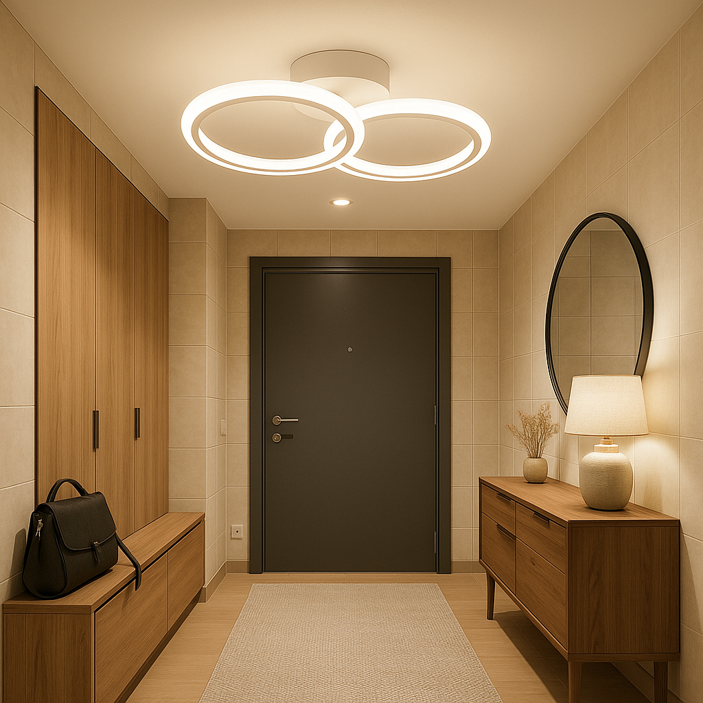 Lustra LED 1 + 1 Circle Design Alb Echivalent 300W Telecomanda ALBA / CIRCLE DESIGN Lighting Fixtures