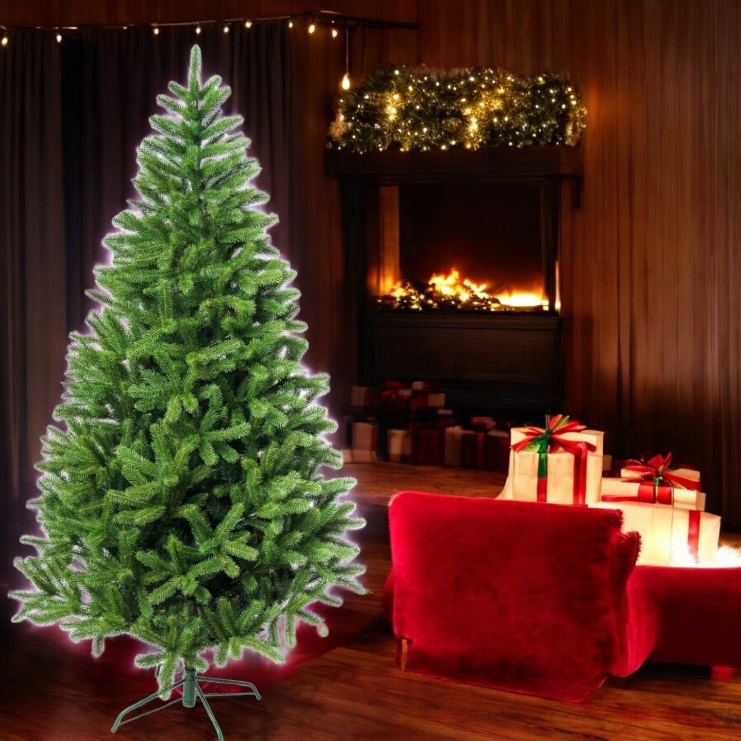 Brad Artificial De Craciun 220Cm 526 Ramuri 3D Verde Premium