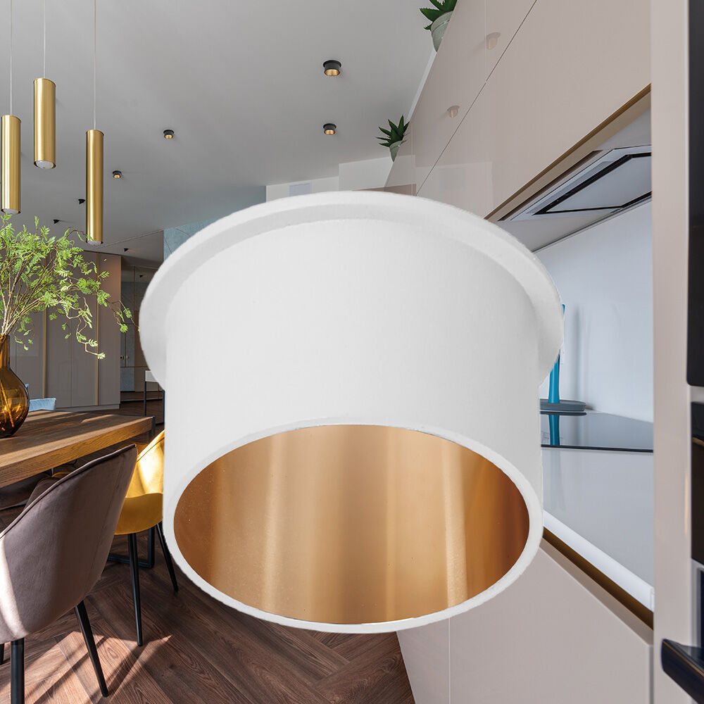 Spot Incastrat Rotund Alb & Auriu Dulie GU10 Ø70x63mm led ceiling light