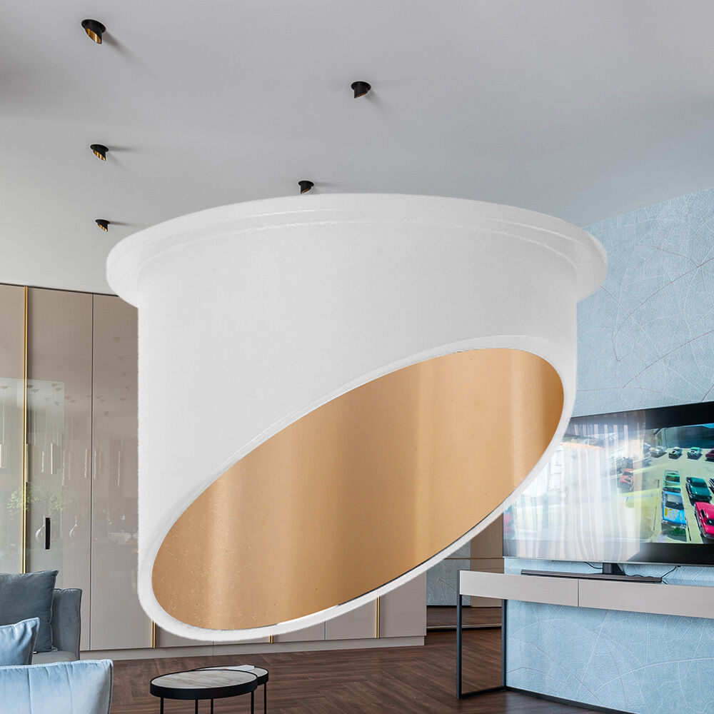 Spot Incastrat Rotund Alb & Auriu Dulie GU10 Ø70x69mm led ceiling light