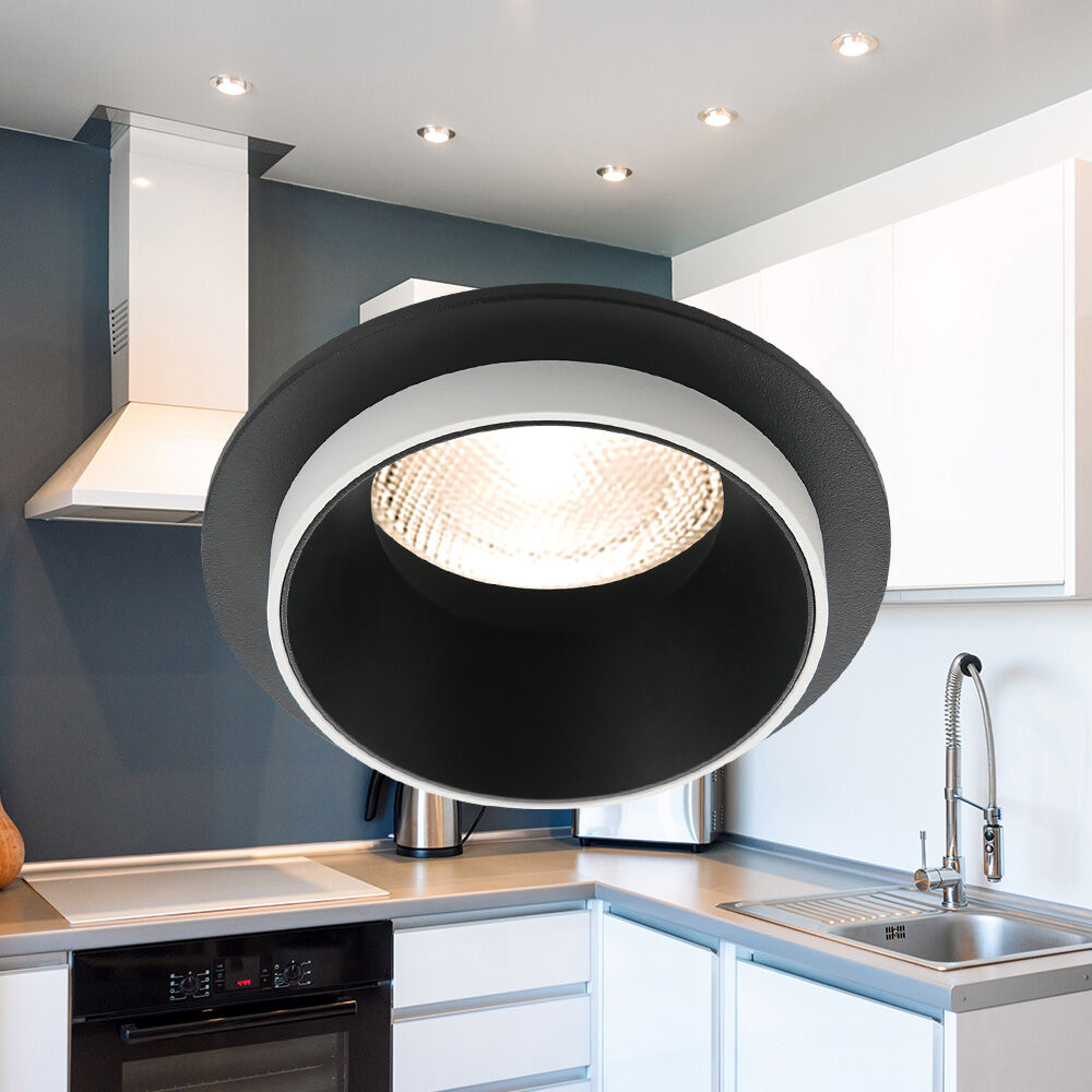 Spot Incastrat Rotund Negru & Alb Dulie GU10 Ø92x38mm led ceiling light